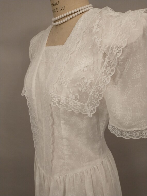 White Gunne Sax Prairie Dress Midi Victorian Look… - image 6