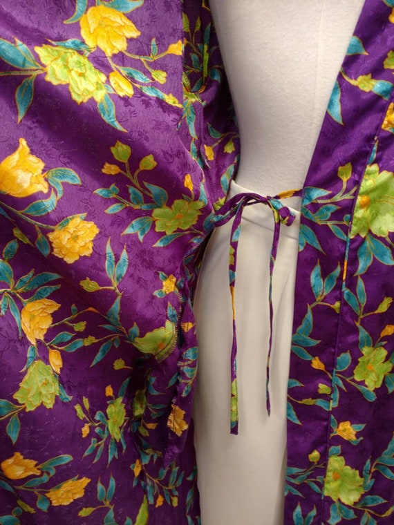 Purple Floral Robe Vintage Lord & Taylor Long Tra… - image 6