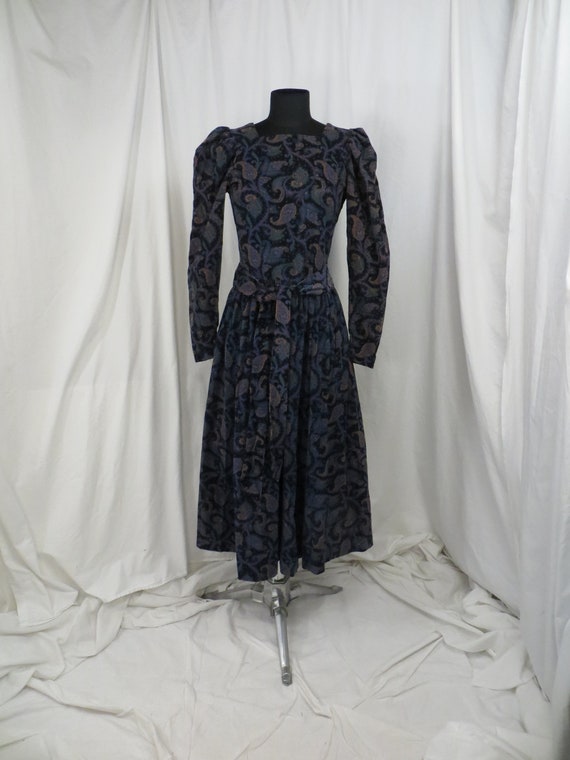 Paisley Corduroy Prairie Dress Laura Ashley Femini