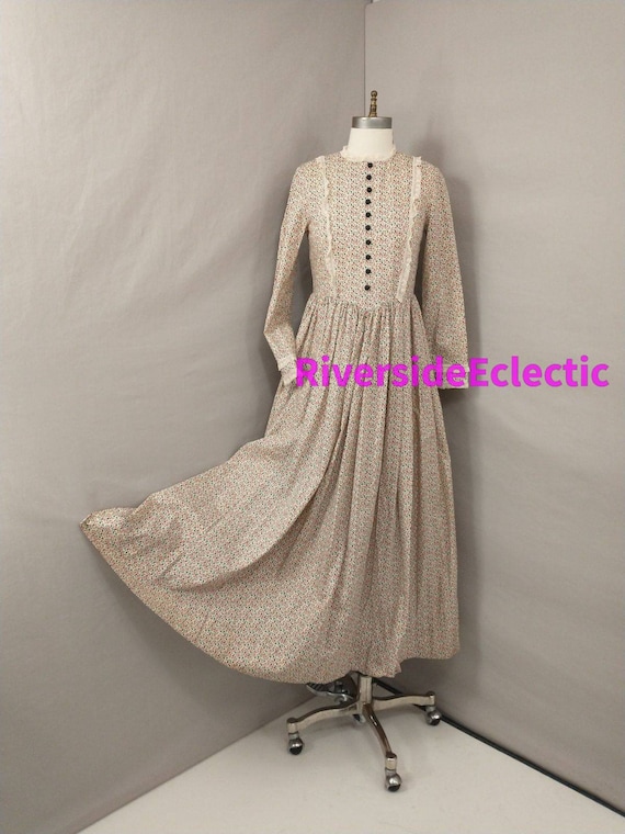 Floral Handmade Dress Vintage OOAK Prairie Countr… - image 1