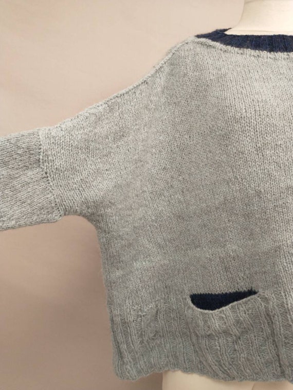 Artsy Bulky Handmade Sweater Handknit Very wide &… - image 3