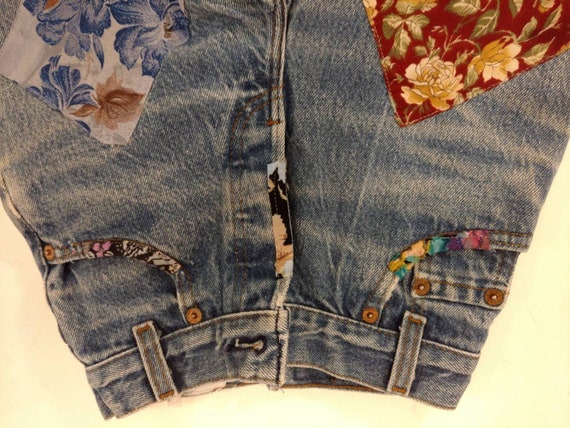 Girls Vintage Jeans Floral Applique 90's does 60'… - image 7