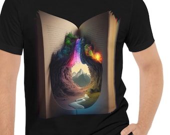 Open Book | Fantasy Book Shirt | Bookworm Shirt | Super Soft Shirt | Animal Shirt | Unisex - Men and Woman's Jersey Short Sleeve