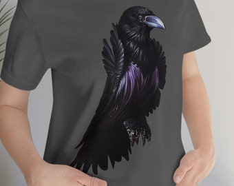 Raven Shirt | Nevermore Shirt |Biology Lovers Gift | Edgar Allen Poe Gift | Bird Gift | Unisex - Men and Woman's Jersey Short Sleeve Tee |