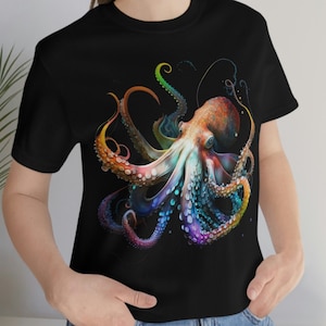 Rainbow Octopus T-Shirt | LGBT+ Gift | Sea Life Gift | Unisex - Men & Woman&#39;s Jersey Short Sleeve Tee | Super Soft Graphic Tee