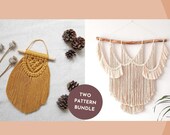Macrame wall hanging patterns, small and large projects in one bundle - plus free prints