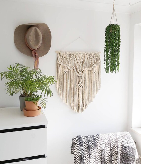Large macrame wall hanging beach boho and rustic decor Etsy