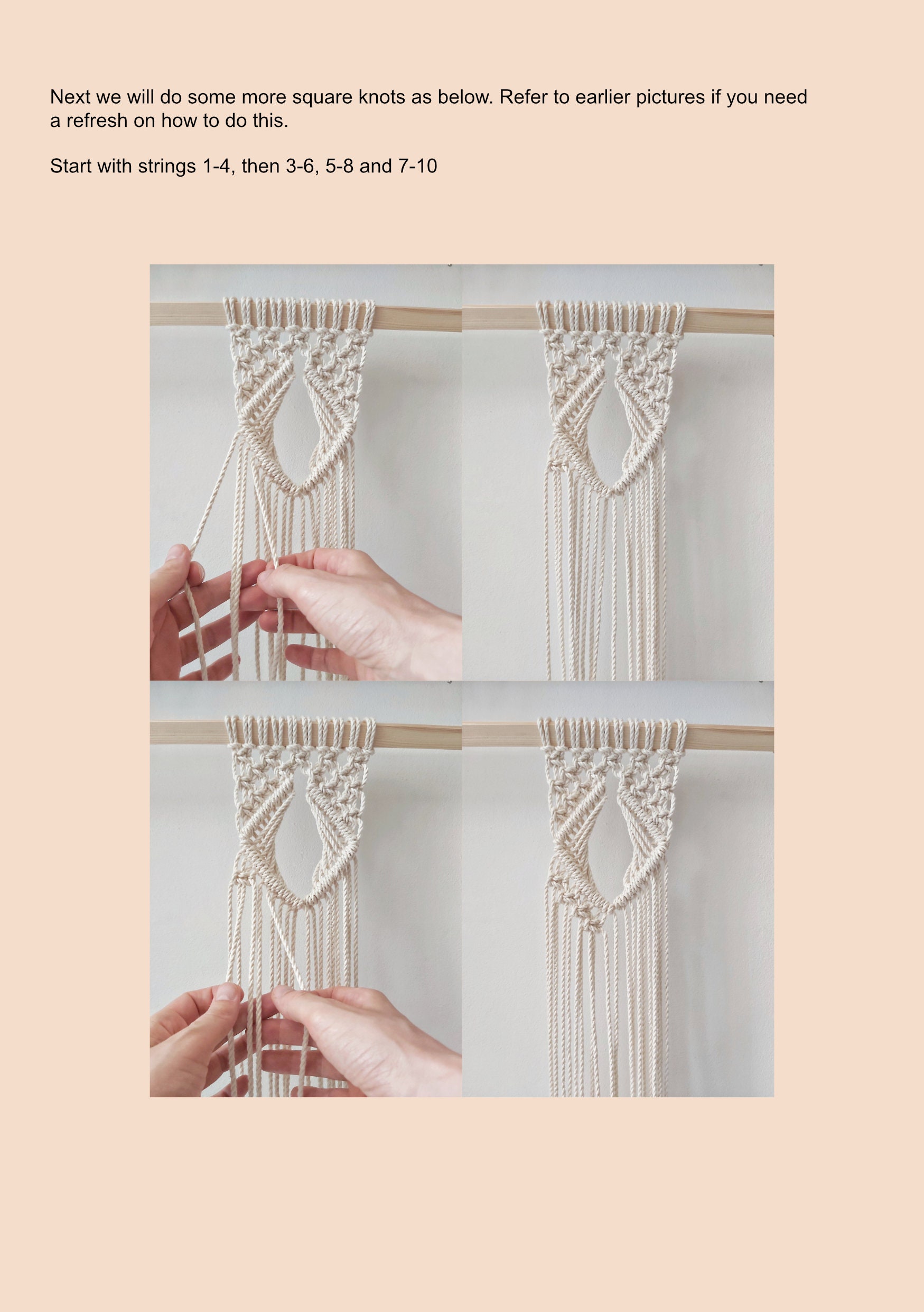 Macrame Pattern PDF Step by Step Macrame Tutorial Beginner - Etsy