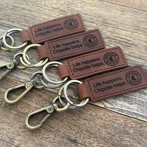 Company logo keychain, Corporate gift, Coworker gift,Fathers Day gift,Realtor gift,Your logo on leather keychain,funny keychain personalized