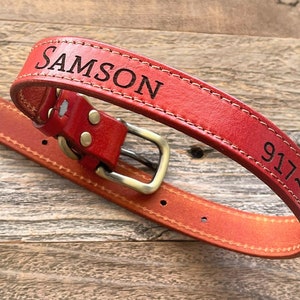 Custom Dog Collar, Pets Gift, Personalized Leather Dog Collar, Engraved Dog Collar, Dog Name Collar, Leather Collar, Leather Pet Collar