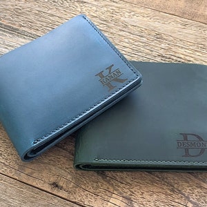 Cartera de cuero personalizada, regalo del día del padre, cartera personalizada, cartera plegable, cartera de cuero desgastado, cartera de cuero plegable, cartera para padrinos de boda