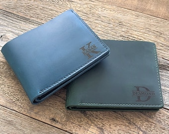 Personalized Leather Bifold Wallet: Distressed Groomsmen Gift