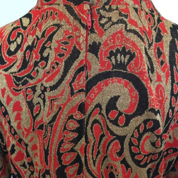 THE JANIS OOAK metallic Paisley 60s dress - image 4