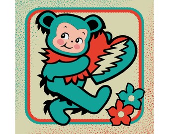 WDZIĘCZNY ZA CIEBIE Kewpie Wdzięczny zmarły Hołd Serce Retro Vintage Prezent Dekoracja Galeria sztuki ściennej Matowe pionowe plakaty