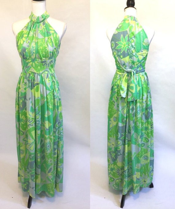 VICTOR COSTA Retro Flower Power Dress