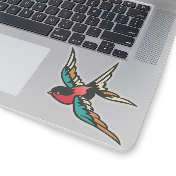 THE SPARROW retro tattoo sparrow bird art Kiss-Cut Stickers