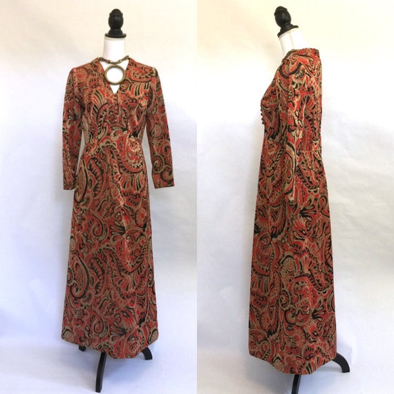 THE JANIS OOAK metallic Paisley 60s dress - image 1