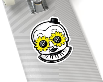 CLOWN BABY Art the Clown Horror Kewpie Vintage Retro Flower Sunglasses Kiss-Cut Stickers