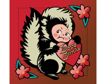 MIŁOŚĆ ŚMIERDZI Vintage Walentynki Kewpie Retro Galeria Ścienna Sztuka Matowe Pionowe Plakaty