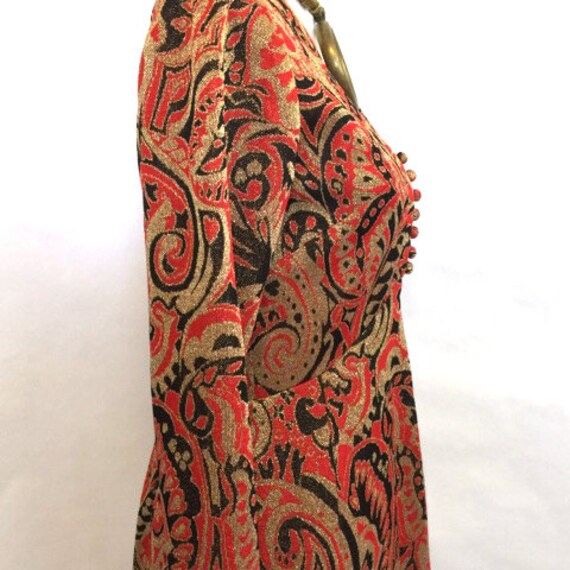 THE JANIS OOAK metallic Paisley 60s dress - image 3