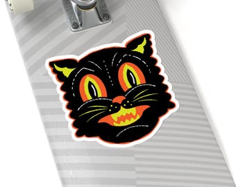 Stickers rétro chats noirs effrayants à découper