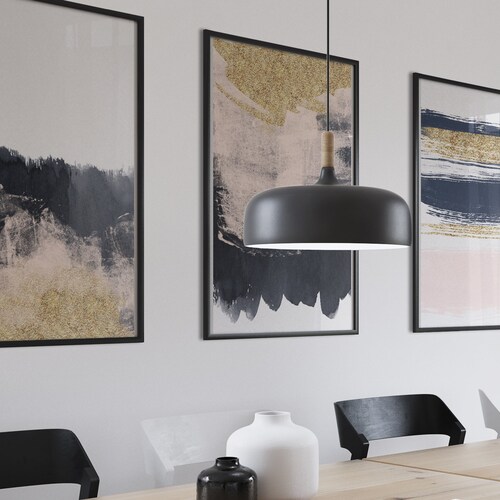 Gold Wall Art Set of 3 Gold Wall Decor Abstract Wall Art Etsy