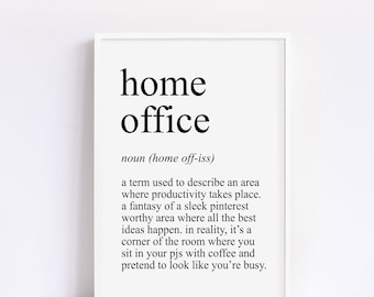 Digital Download Print | Home Office Definition Print | Printable Wall Art | Office Humour | Downloadable Home Decor | Print At Home DD29