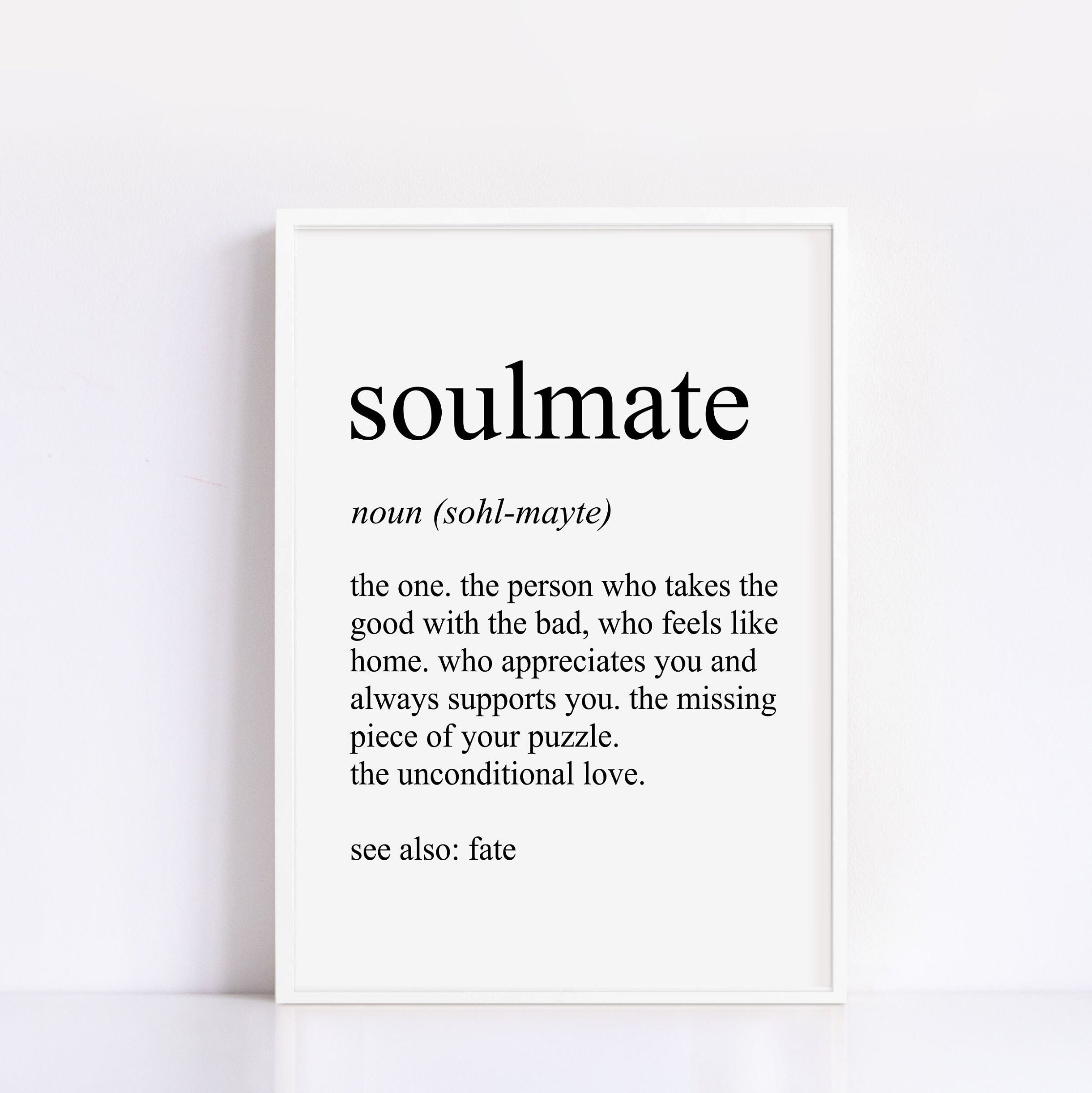Digital Download Print Soulmate Definition Print Printable Etsy