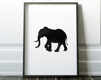 DIGITAL DOWNLOAD PRINT | Mystical Elephant Watercolour Gift | Printable Illustration Poster Print | Downloadable Animal Picture Wall Art