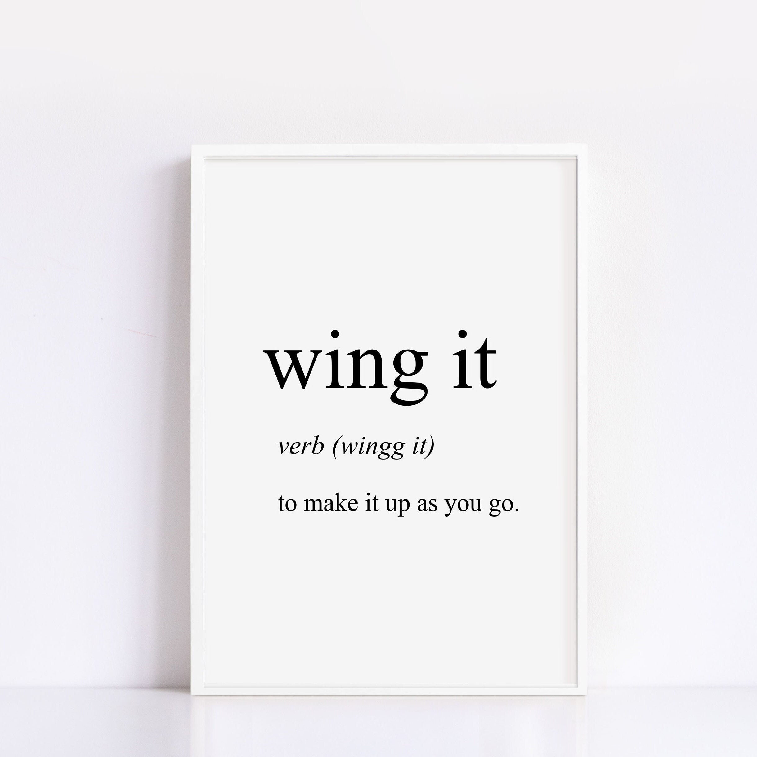 Digital Download Print Wing It Definition Print Printable Etsy