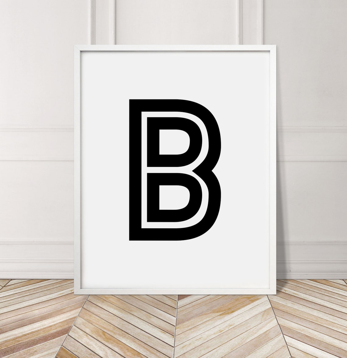 Letter B Personalised Name Print Retro Bold Family Living Room | Etsy