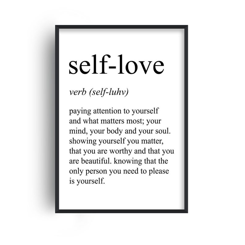 Inspirational Wall Print  Self Love Definition Print  image 1