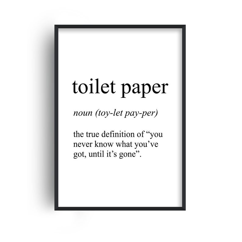 Digital Download Print Toilet Paper Definition Print Etsy