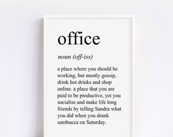 Digital Download Print | Office Definition Print | Printable Wall Art | Office Humour Print | Downloadable Home Decor | Print At Home DD13