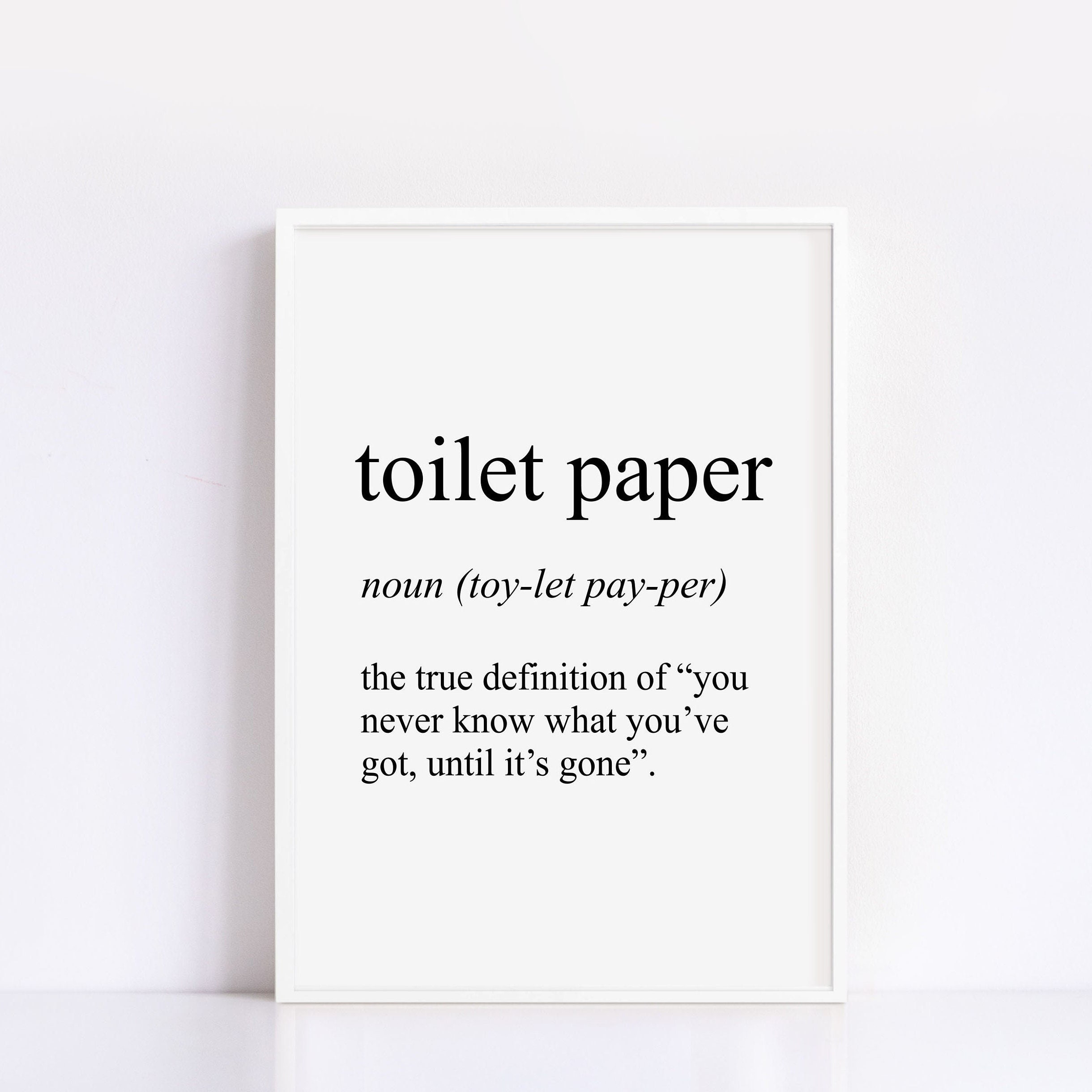Digital Download Print Toilet Paper Definition Print Etsy