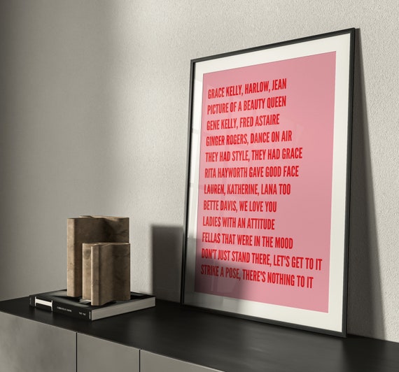 Queen Song Lyrics Poster A4 & US Letter 