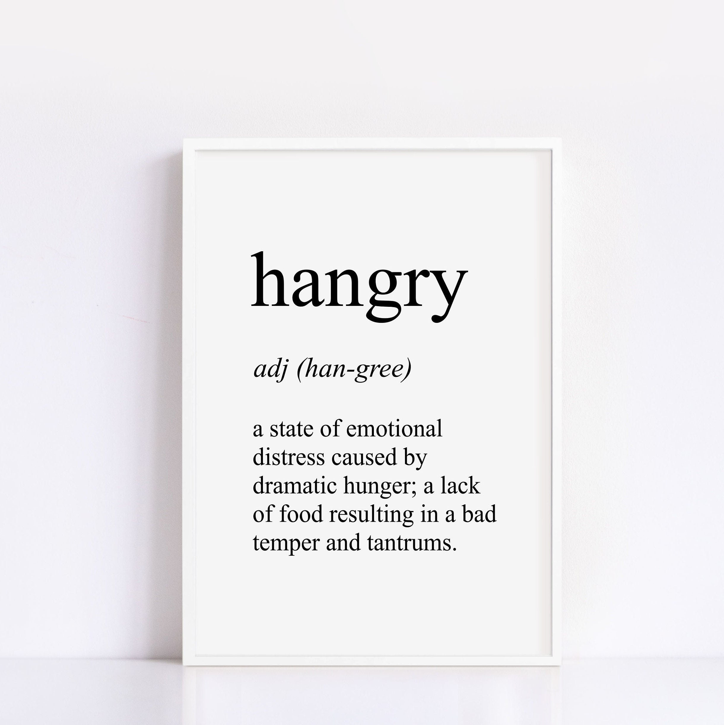 Hangry Definition Wall Art,Wood Framed Black Funny Kitchen Decor,11.7 –  ParisLoftHome
