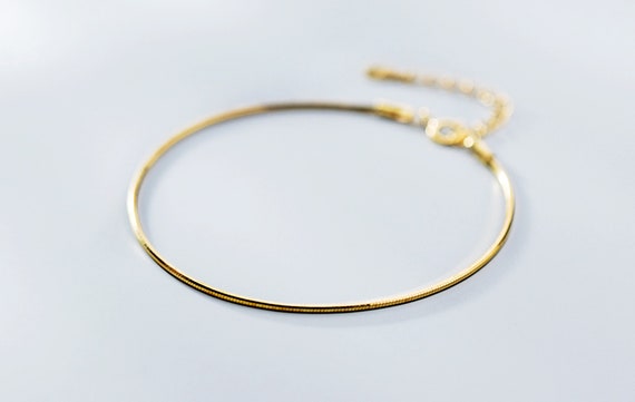 Dainty Snake Chain Bracelet 18K Gold 
