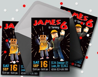 Roblox Birthday Invitation Roblox Party Printable!   s Roblox Etsy - roblox birthday invitation roblox birthday roblox invit!   ations roblox party printable roblox digital download