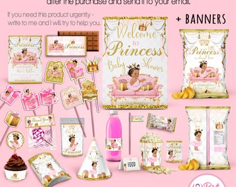 black princess baby shower decorations