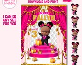 Girl Boss Backdrop Party Supplies Black Boss Girl Baby Decorations