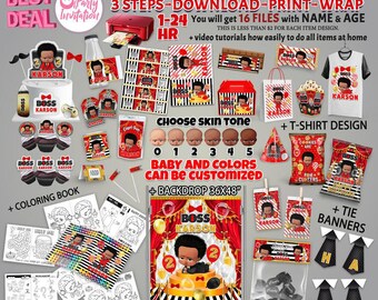 Black Boss Boy Baby Party Decorations Download Print Africa Etsy