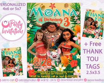 moana invitation etsy
