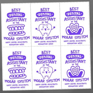 Best Dental Assistant in the Molar System, Happy Dental Assistants Recognition Week Printable Tags, Funny Gift Dental Assistant Appreciation