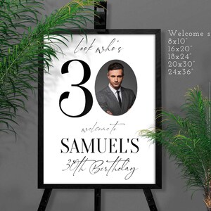 Minimalist 30th Birthday Welcome Sign: Photo Banner Decor (EDIT CORJL)