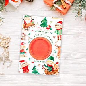 Editable Christmas Play Dough Holder, Wishing you a Wondohful Christmas Play Doh Gift Card Template, Christmas Gift for Kids, Download CORJL