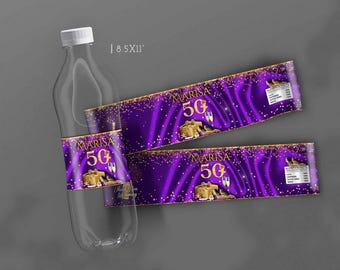 Etichette viola per bomboniere di compleanno Etichette viola per bomboniere di compleanno