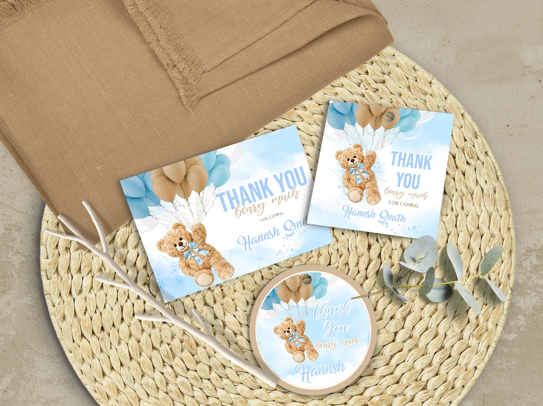 We Can Bearly Wait Baby Shower Bundle, Teddy Bear Boy Baby Shower Party ...