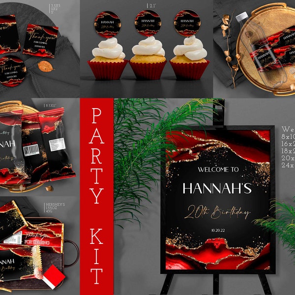 Red and Black Mens Party Decor - Etsy
