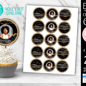 Glam Modern Black and Gold Party decor Candy bar bundle anniversary favor party supply Any AGE birthday decorations printable download Corjl image 5